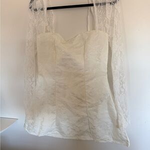 SHEIN Ivory Strapless Sweetheart Mini Dress